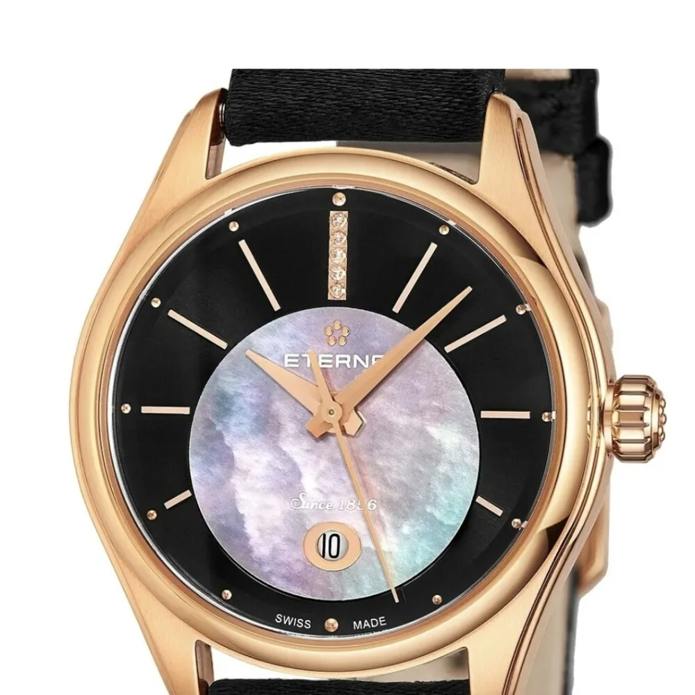 Eterna 2940-56-41-1357 Women's Avant-Garde Diamond Automatic Black Watch $2,250